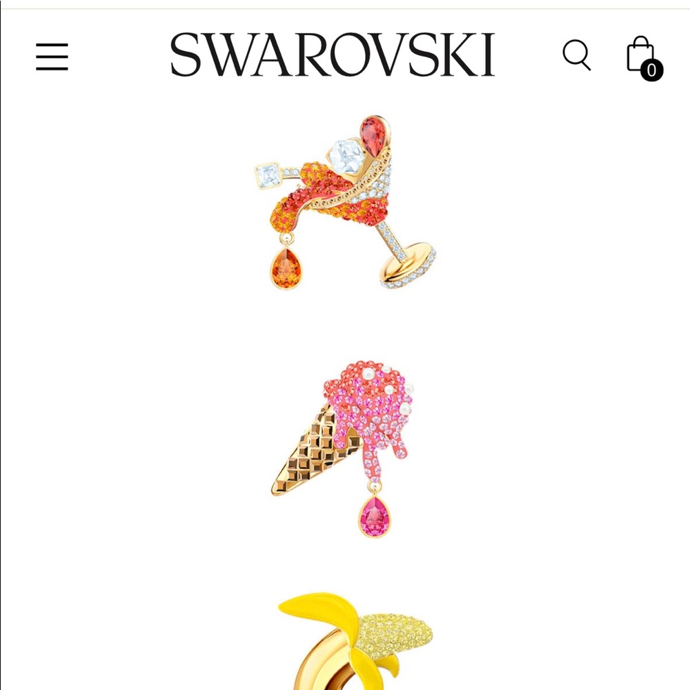 Swarovski Banana Margarita Ice Cream Brooch Pin Se